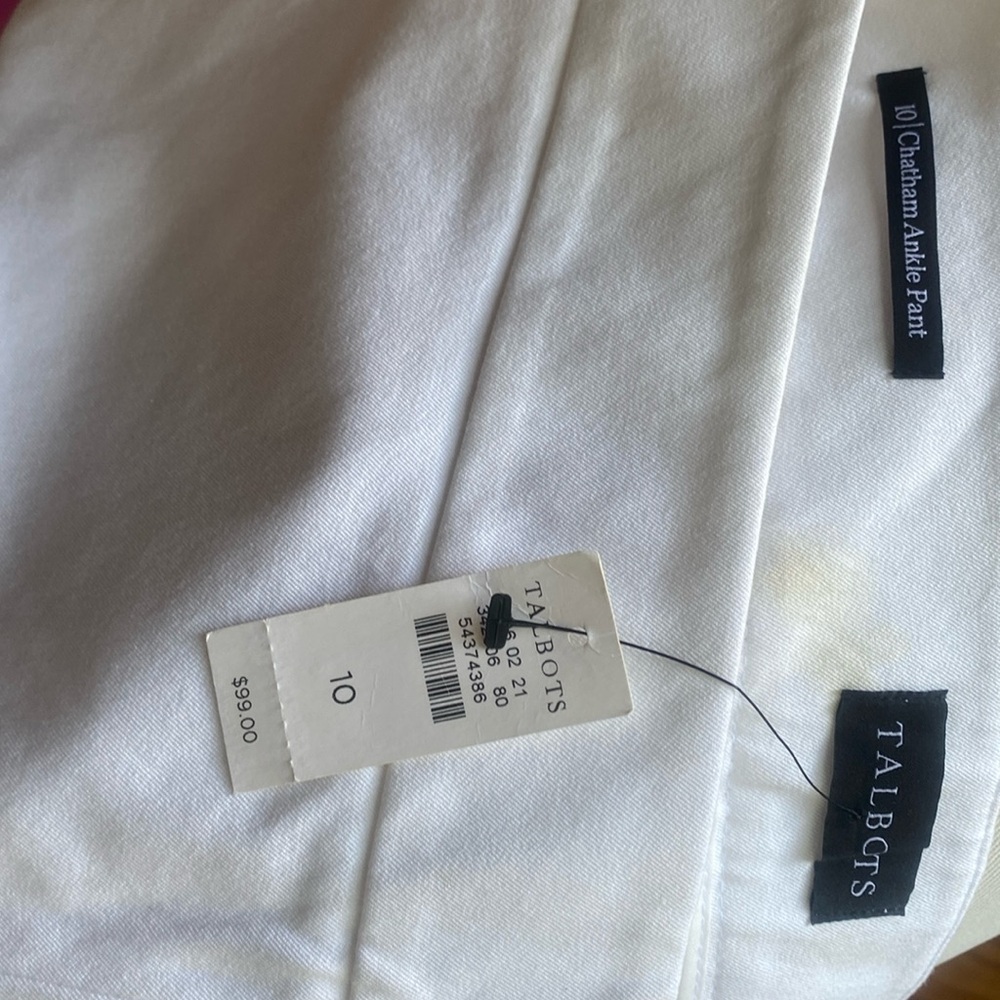 Talbots white ankle pants NWT!